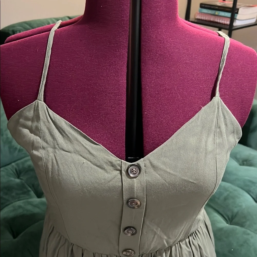 Angashion Olive Green Button-Down Dress | Size XXL - Picture 2 of 5